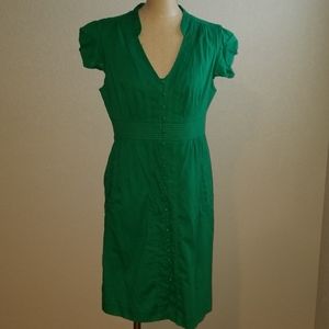 Maeve/Anthropology button front, pin striped dress